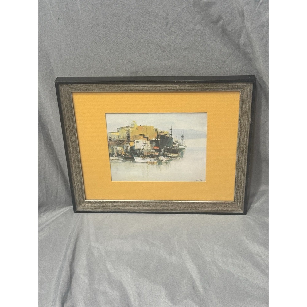 Fishing Village Framed Art Print by Jean Kalisch 9x11